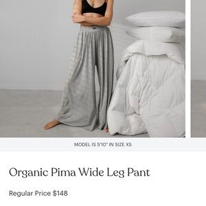 Lunya Pima cotton Gray Wide Leg Pants size medium